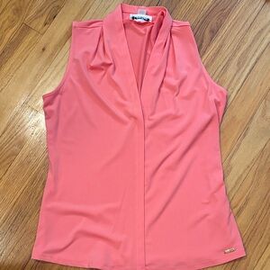 Calvin Klein PS Coral Sleeveless Blouse
